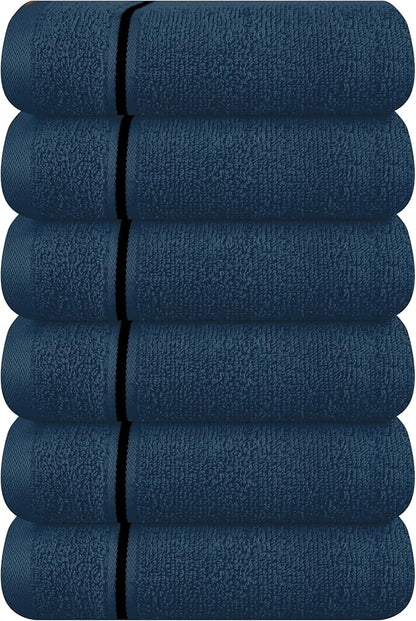 MyOwn Ultra Soft Cotton 6 -Piece Hand Towel Set 16x24 Inch, Ideal for use in Bathroom, Kitchen, Gym, Spa & General Cleaning, Compact & Lightweight Multi Purpose Hand Towels - Mineral Blue