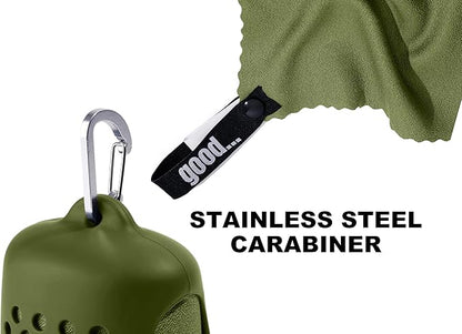 Quick Dry Towel - Super Absorbent Fast Drying - Travel, Camping, Gym & Sports - Army Green Nanofiber