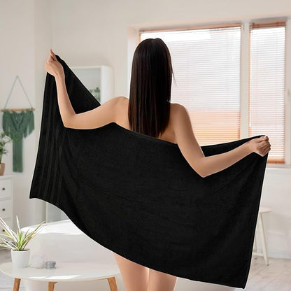 Utopia Towels 4 Pack Premium Extra Large Bath Towels Set, (30 x 60 Inches) 100% Ring Spun Cotton 500GSM, Lightweight and Highly Absorbent Quick Drying Towels, Perfect for Daily Use (Black)