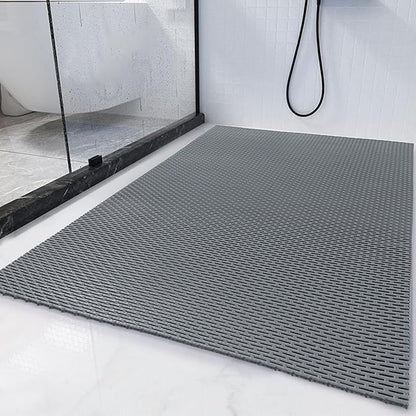 HOMBYS 58 x 32 Extra Large Shower Mat for Shower Stall Tub, Non Slip Bath Mat Bathroom Accessories, PVC Mats for Shower and Bathroom, Quick Drying, (Gray, 58"x32")