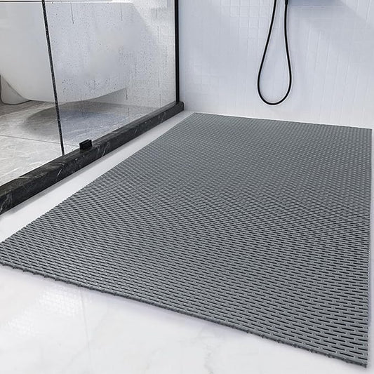 HOMBYS 35 x 24 Extra Large Shower Mat for Shower Stall Tub, Non Slip Bath Mat Bathroom Accessories, PVC Mats for Shower and Bathroom, Quick Drying, (Gray, 35"x24")