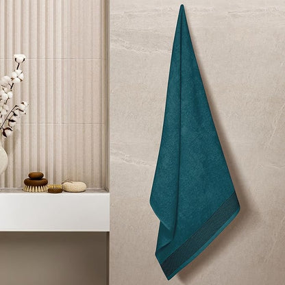 Belizzi Home Ultra Soft 4 Pack Oversized Bath Towel Set 27x54 inches, 100% Cotton Bath Towels, Highly Absorbant Compact Quickdry & Lightweight Towel, Ideal for Gym Travel Camp Pool - Teal