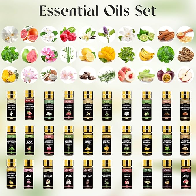 Essential Oil Set 80 Pcs - 100% Natural Essential Oils Kit-Perfect for Diffuser, Humidifier, Massage,Soap, Candle Bath Bombs Making, 80 * 5ML(0.17oz), Christmas Gift for Aromatherapy Lover