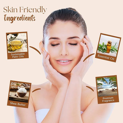 Wavertree & London Havana Scented Natural Soap (2 Bars), 7oz Moisturizing French Triple Milled Soap Bars enriched with shea butter - Pure Plant Based Bath & Body Bars for All Skin Types
