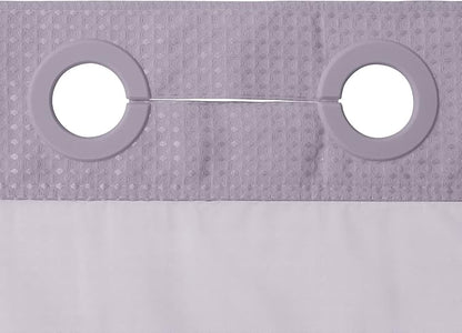 River Dream Heavyweight No Hooks Required Dotted Waffle Weave Shower Curtain with Snap in Liner - 71W x 74H,Hotel Grade,Spa Like Bath Curtain,Lilac