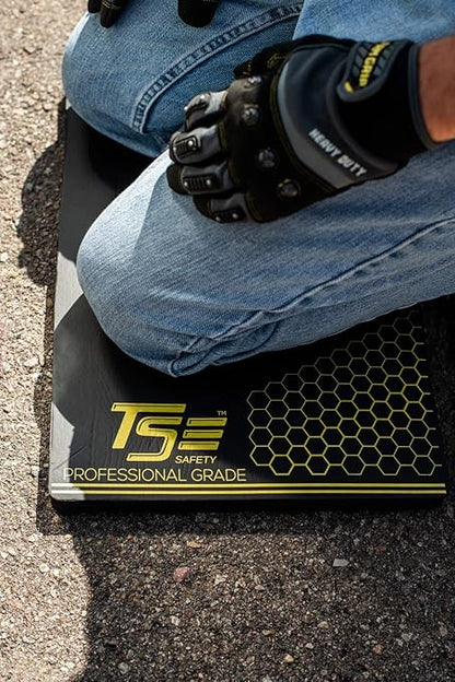 True Flex Protective Kneeling Pad, Premium Quality Neoprene Pad, Heavy Duty Stabilization, Easy to Carry Handle, Comfortable Ergonomic Design Kneeling Mat by TSE Safety,Black 14 inches x 18 inches
