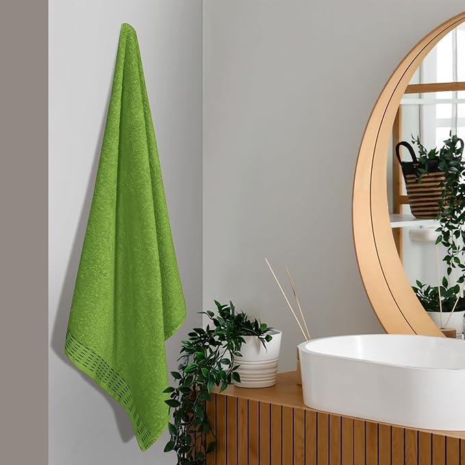 Cotton 2 Pack Oversized Bath Towel Set 28x55 inches, Large Bath Towels, Ultra Absorbant Compact Quickdry & Lightweight Towel, Ideal for Gym Travel Camp Pool - Kiwi Green