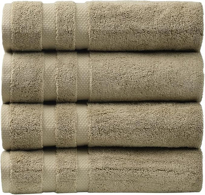 SOFE H&L | Olea Luxury Cotton Turkish Bath Towels Set of 4 Green | Premium, Soft, Durable, Absorbent | Hotel Quality Plush Towels and Thick Towel Sets