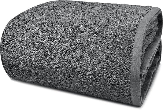 DAN RIVER Pack of 1 Bath Sheet 40x80 Inches, Extra Large Gray Bath Towels Oversized, Absorbent Cotton Towels for Bathroom