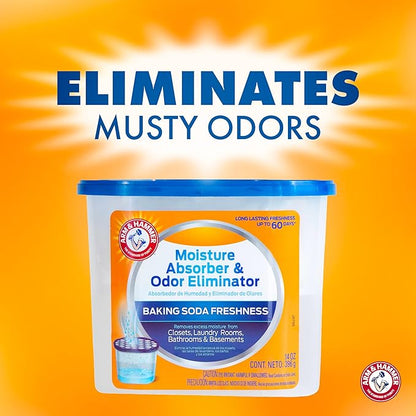 Arm & Hammer Fragrance Free Refillable Moisture Absorber and Odor Eliminator 14 oz. Tub