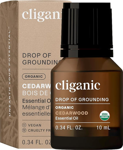 Cliganic Organic Cedarwood Essential Oil - 100% Pure Natural Undiluted, for Aromatherapy Diffuser | Non-GMO Verified (Packaging May Vary)