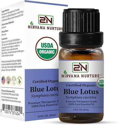 Blue Lotus Essential Oil USDA Certified Organic, 100% Pure Natural Premium Grade, Undiluted