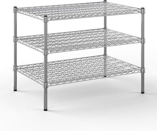 24" Deep x 36" Wide x 27" Height Wire Shelving Kit | 3-Tier | NSF Commercial Storage Rack Unit