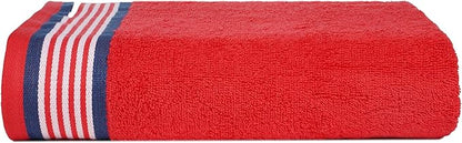 CASA COPENHAGEN He & She 2 Pieces Large Bath Sheet Set- American Blue + American Red, 550 GSM, Designed in Denmark Made of Soft Egyptian Cotton for Bathroom, Kitchen & Shower