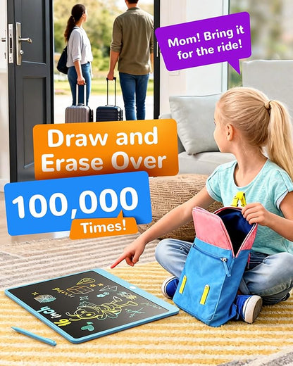 KOKODI LCD Writing Tablet, 16 Inch Colorful Doodle Board Drawing Tablet, Erasable Reusable Electronic Drawing Pads, Educational and Learning Toy for 3-6 Years Old Boy and Girls