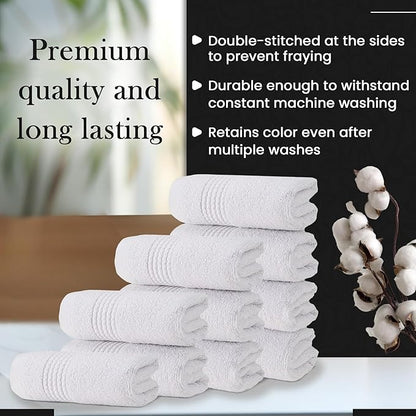 HALLEY Turkish Cotton Towels (Pack of 10) Washcloths Super Soft Highly Absorbent 100% Cotton Fingertip Towels for Bathroom and Kitchen for Mother’s Day (White)
