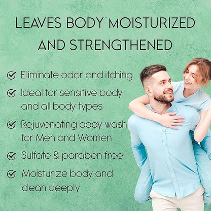 Tea Tree Body Wash with Mint & Shower Gel with Vitamin E for Jock Itch, Eczema, Ringworm, Body Odor, Body Wash Women & Men with Added Body Oils,LARGE 20.2 FL Oz Bottle (Tea Tree Mint, Pack of 3)