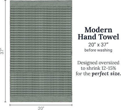 GILDEN TREE Waffle Hand Towels for Bathroom Quick Dry Large Luxury Lint Free Super Absorbent Cotton Hand Towels Set of 2, Modern Style (Sage Grey)