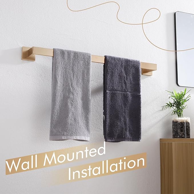 KOKOSIRI 24-Inch Towel Rack for Bathroom Kitchen Towel Bars Wall Mount SUS304 Stainless Steel Towels Holder, Champagne Bronze B4003CPG-L24