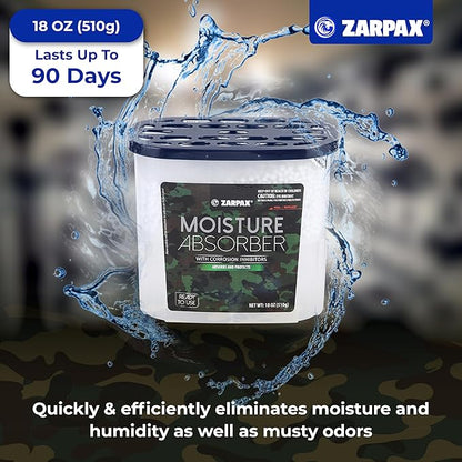 Moisture Absorber Corrosion Inhibitors Gun & Gear 17.6 oz/500g | Removes Moisture, Damp & Humidity | Odor Absorber | Moisture Trap for Bathroom, Closet, Kitchen | Set of 6