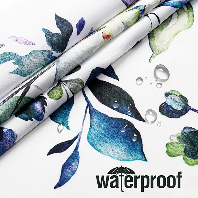 Gibelle Extra Long Shower Curtain 72 x 84, Green Eucalyptus Leaves Shower Curtain, Watercolor Floral Plant Bathroom Curtains Shower Set