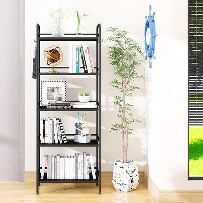HDANI Storage Shelves, 5-Tier Metal Storage Rack with Shelf,Shelf Organizer,Garage Standing Shelving Unit for Laundry,Bathroom,Kitchen,Pantry, Closet,23.6''W X 13.8''D X 63''H,Black