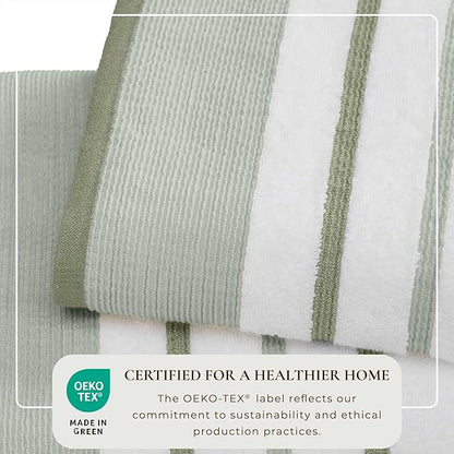 Decorative Oversized Bath Sheet Set - Luxury Cotton 2 Pack 68x35 Extra Large Towels - Luxurious, Ultra-Soft, Durable Towels for Bathroom Decor (Desert Sage Green/Moss Green)