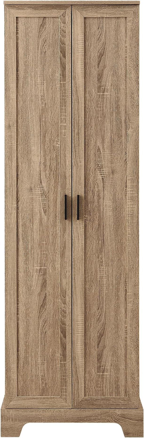 Favfurish 71" Tall Bathroom Storage Cabinet with Doors,Modern Linen Cabinets w/Adjustable Shelves & Anti-Tipping Device,Easy Assembly,Freestanding Organizer for Dining Room,Kitchen,Office,Brown