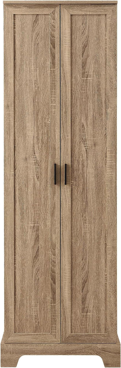 Favfurish 71" Tall Bathroom Storage Cabinet with Doors,Modern Linen Cabinets w/Adjustable Shelves & Anti-Tipping Device,Easy Assembly,Freestanding Organizer for Dining Room,Kitchen,Office,Brown