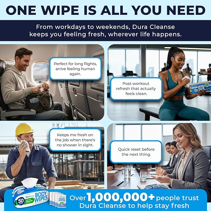 XL Body Wipes for Adults (4 Pack) 200 Shower Cloths + 16 Travel Sheets – 10" x 11.5" No Rinse Disposable Washcloths for Elderly Care, After Surgery & Recovery