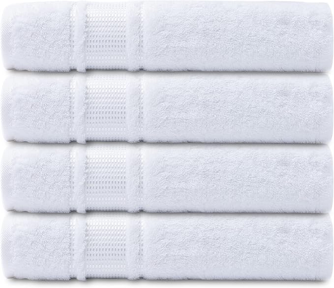 Melissa Linen, Fingertip Towels 4 Pack, 100% Turkish Cotton, Small Hand Towels for Body and Face, 12 x 18 in, Soft and Absorbent, Quick Dry, (White Fingertip Hand Towels)