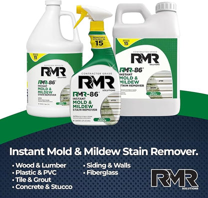 RMR-86 Instant Mold and Mildew Stain Remover Spray - Scrub Free Formula, 1 Gallon