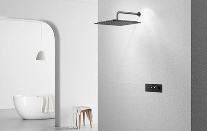 VBFF-Shower Head,rain shower head, 16 inch- Square Shower Head, 1.8 GPM Flow Rate, rainfall showerhead,VBFF10 (Matte Black)