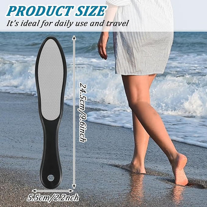 Double-Sided Nano Glass Foot File, Heel Scraper for Cracked Heels and Dry Dead Skin, Black Calloused Feet Remover Tool, Professional Foot Files Pedicure File for Home Salon