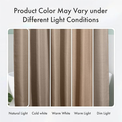 AmazerBath Taupe Shower Curtain Waffle Textured, Fabric Shower Curtain Tan Thick Heavy Duty 240GSM Hotel Quality Bathroom Shower Curtains, 72 x 72 Inches