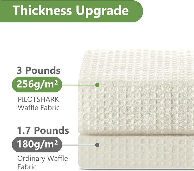 No Hook Waffle Weave Shower Curtain Set with Snap-in Fabric Liner and Mesh Top Window,256GSM Heavy Duty Fabric,Cream Washable Luxury Shower Curtain for Bathroom Stalls (72x75 Inch)
