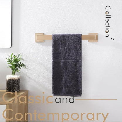 KOKOSIRI 12-Inch Towel Bar for Bathroom Kitchen Towel Holder Wall Mounted SUS304 Stainless Steel Towels Rack, Champagne Bronze B4003CPG-L12