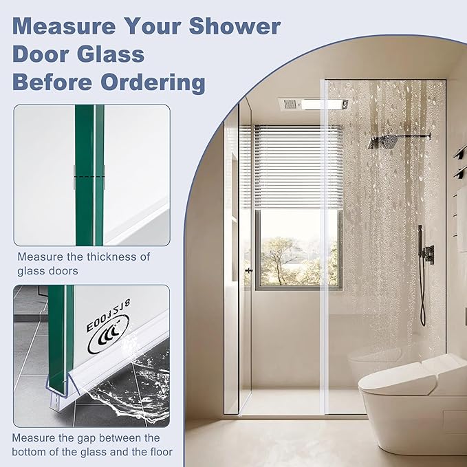 4-Pack Frameless Shower Door Bottom Seal for 1/4 Inch Thick Glass Doors – Stop Shower Leaks and Create a Water Barrier (1/4” x 39”)