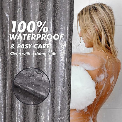 Waterproof Shower Curtain Liner EVA 8G - Rust-Proof Hooks, Heavy-Duty Magnets - Enhance Your Bathroom with Durability and Elegance