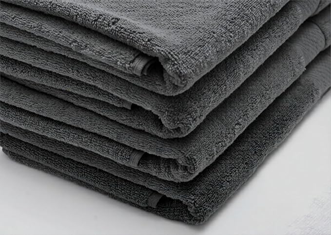 Cloudura Luxury Bath Towels-100% Cotton | Quick Dry | Lightweight | Thick I Good for Spa,Gym & Hotel Quality,(27'x54')-Soft & Absorbent (Charcoal Grey, Set of 4)