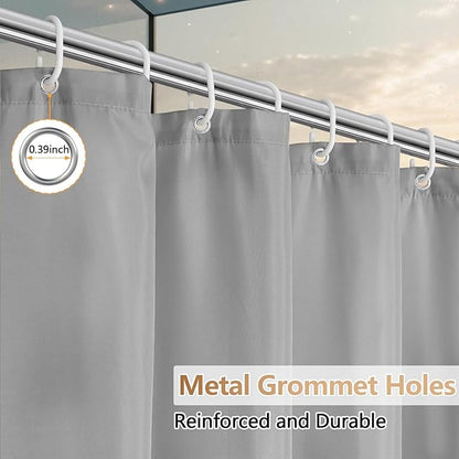 Light Grey Fabric Shower Curtain Liner with 3 Large Magnets, 72 x 72 inch Waterproof Cloth Shower Liner Washable, Neutral Gray Bathroom Shower Curtain for Hotel