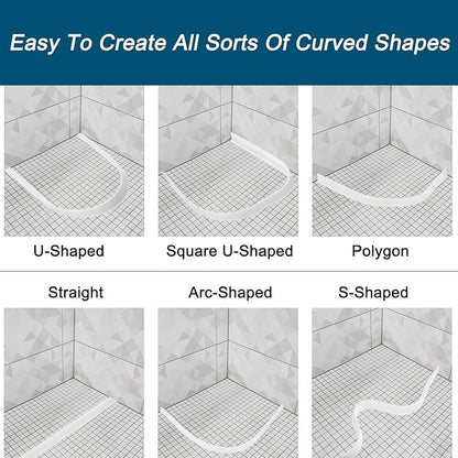uxcell 59 Inch Collapsible Shower Barrier Stopper Water Splash Guard Blocker 59"Lx0.8"Wx0.5"H for Bathroom Kitchen Wet and Dry Separation, Gray