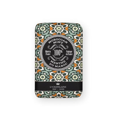 La Chatelaine Shea Butter Bar Soap| Natural and Organic |Triple Milled | Made in France | Unisex, Men, Women | Large (Moroccan Mint)