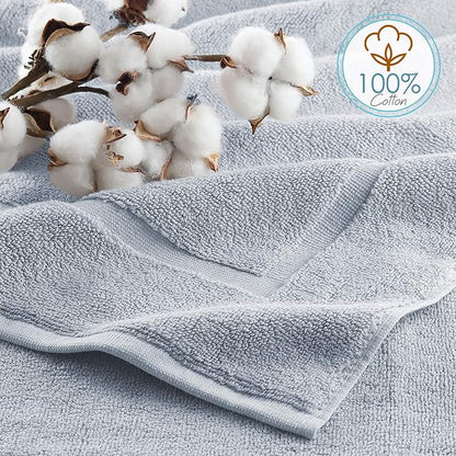 Hearth & Harbor Bath Mat Towels - 100% Ring Spun Cotton Luxury Towels - Ultra Soft & Highly Absorbent, Bathroom Towels, Floor Mat - Ice Blue