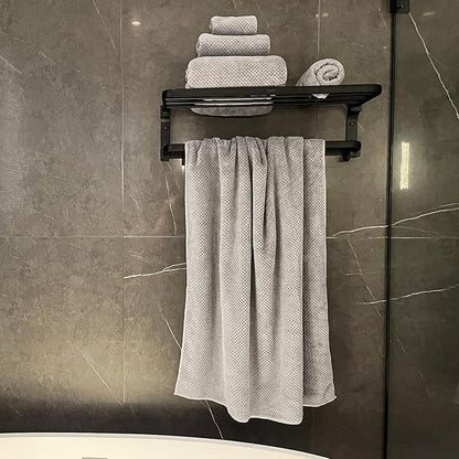 Extra Large Bath Towels Set for Bathroom 30x60 Inches Super Soft Light Weight Quick Dry Microfiber Shower Towels (Grey,6 Piece)