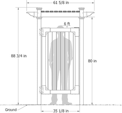 Zippity Outdoor Products Hampton Shower Enclosure - 89"H x 62"W x 47"L White Vinyl Privacy Kit with Door for Pool & Beach, Model ZP19009