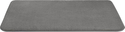 American Soft Linen 21x32 Fluffy Foamed Slip Reducer Bath Rug, Machine Washable Area Bath Mat Rugs for Bathroom, Gray