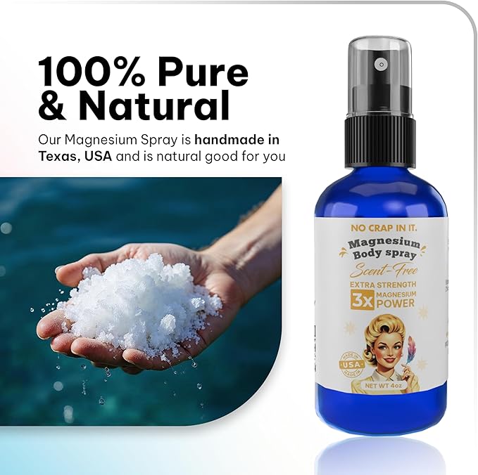 No Crap In It Magnesium Spray, Triple Action!- Your Way to Wellness | Immediate Relief with Our Unique Magnesium Glycinate,Citrate, Chloride Blend Spray (Scent Free)
