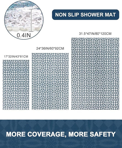 Bathtub Mat Non Slip - Anti Slip Shower Mat, Quick Drying Bath Tub Mats, Soft PVC Loofah Foot Massage Mat, Bath Mat for Shower, Tub, Bathroom, Floor, Kitchen, Pool, Hotel