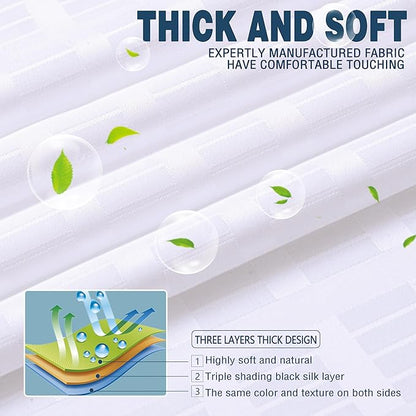 Conbo Mio Stall No Hook Shower Curtain with Snap in Liner Set, Hotel Luxury White Fabric Shower Curtains for Bathroom with See Through Top Window, Washable, Waterproof 54W x 74H